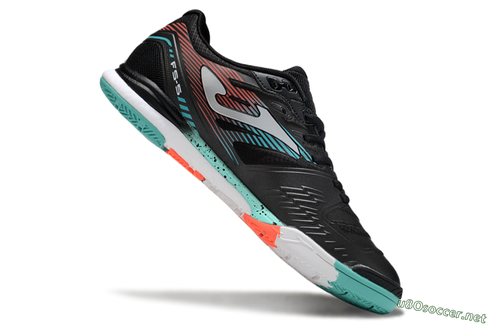 Men's Joma Top Flex IC Football Shoes - Black/Jade/Red 4