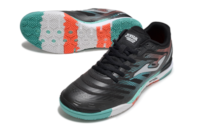 Men's Joma Top Flex IC Football Shoes - Black/Jade/Red