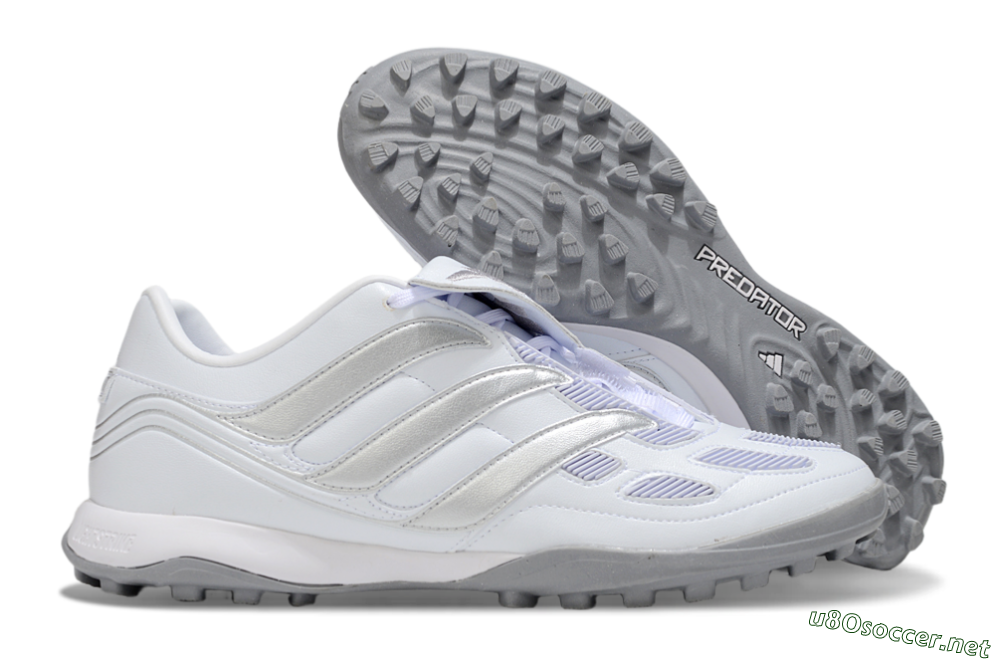 Men's Adidas Predator 25 Elite Foldover Tongue TF Football Shoes - Beige/White/Silver 2