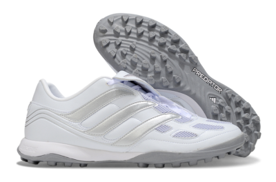 Men's Adidas Predator 25 Elite Foldover Tongue TF Football Shoes - Beige/White/Silver