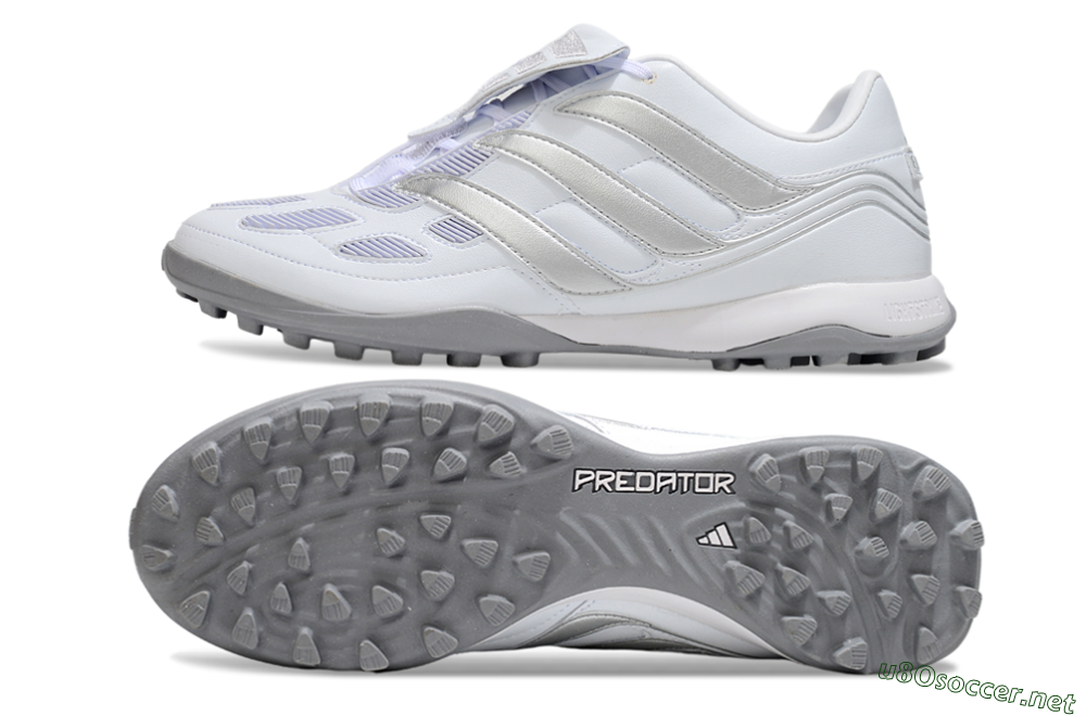 Men's Adidas Predator 25 Elite Foldover Tongue TF Football Shoes - Beige/White/Silver 1