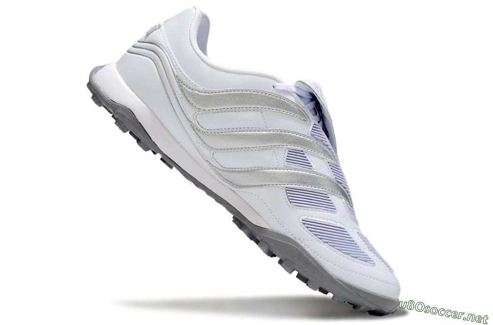 Men's Adidas Predator 25 Elite Foldover Tongue TF Football Shoes - Beige/White/Silver 4