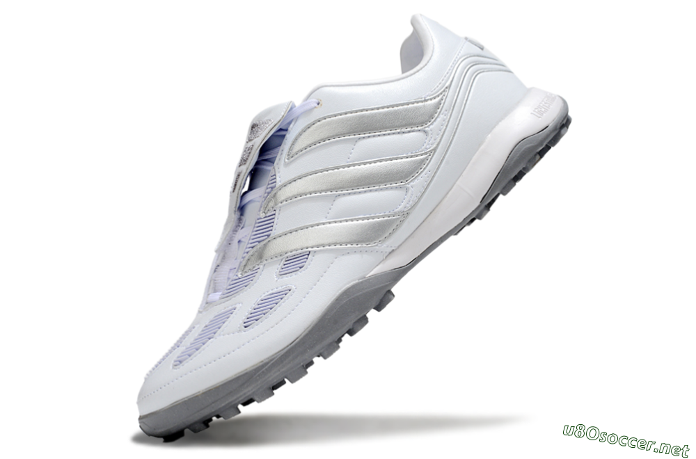 Men's Adidas Predator 25 Elite Foldover Tongue TF Football Shoes - Beige/White/Silver 5