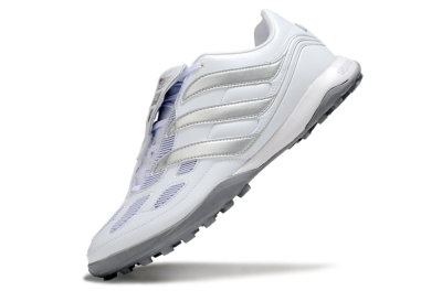 Men's Adidas Predator 25 Elite Foldover Tongue TF Football Shoes - Beige/White/Silver