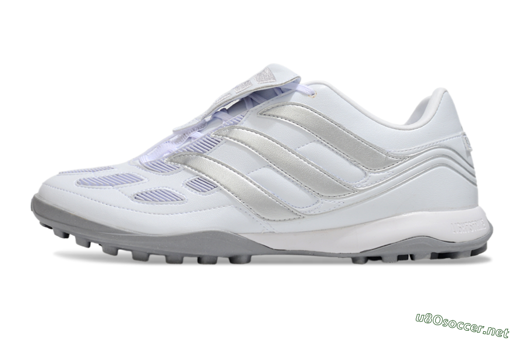 Men's Adidas Predator 25 Elite Foldover Tongue TF Football Shoes - Beige/White/Silver 0