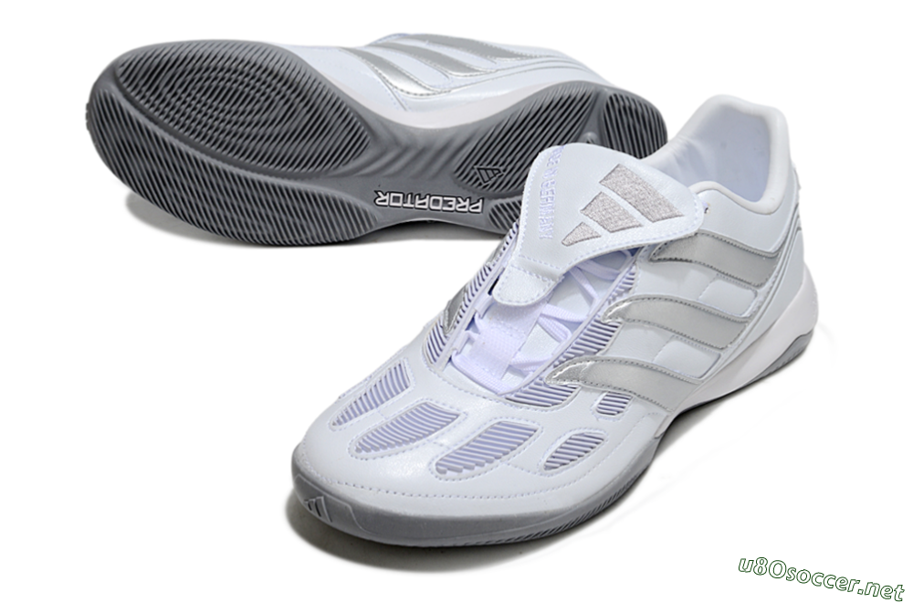 Men's Adidas Predator 25 Elite Foldover Tongue IC Football Shoes - Beige/White/Silver 3