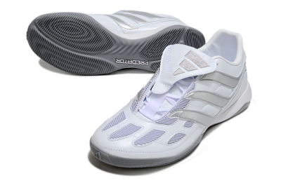 Men's Adidas Predator 25 Elite Foldover Tongue IC Football Shoes - Beige/White/Silver