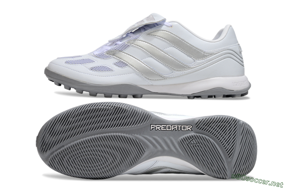 Men's Adidas Predator 25 Elite Foldover Tongue IC Football Shoes - Beige/White/Silver 1
