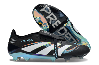Men's Adidas Predator 25 Elite Foldover Tongue FG Football Boots - Black/White/Jade