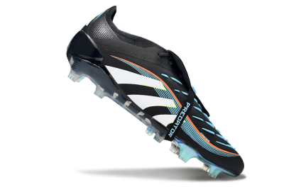 Men's Adidas Predator 25 Elite Foldover Tongue FG Football Boots - Black/White/Jade