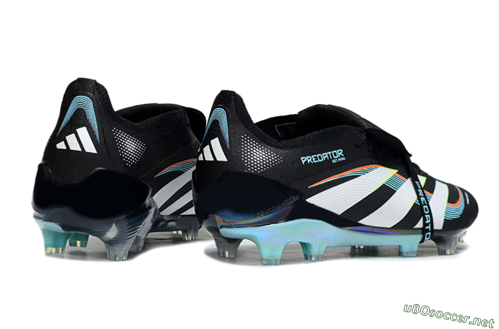 Men's Adidas Predator 25 Elite Foldover Tongue FG Football Boots - Black/White/Jade 6