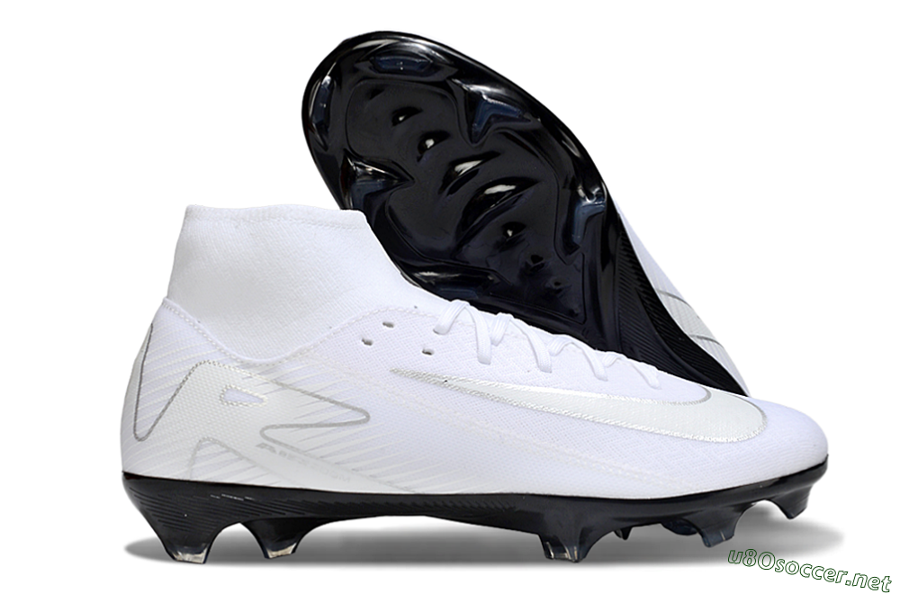Men's Nike Air Zoom Mercurial Superfly 10 Academy FG Football Boots - White/Silver/Black 2