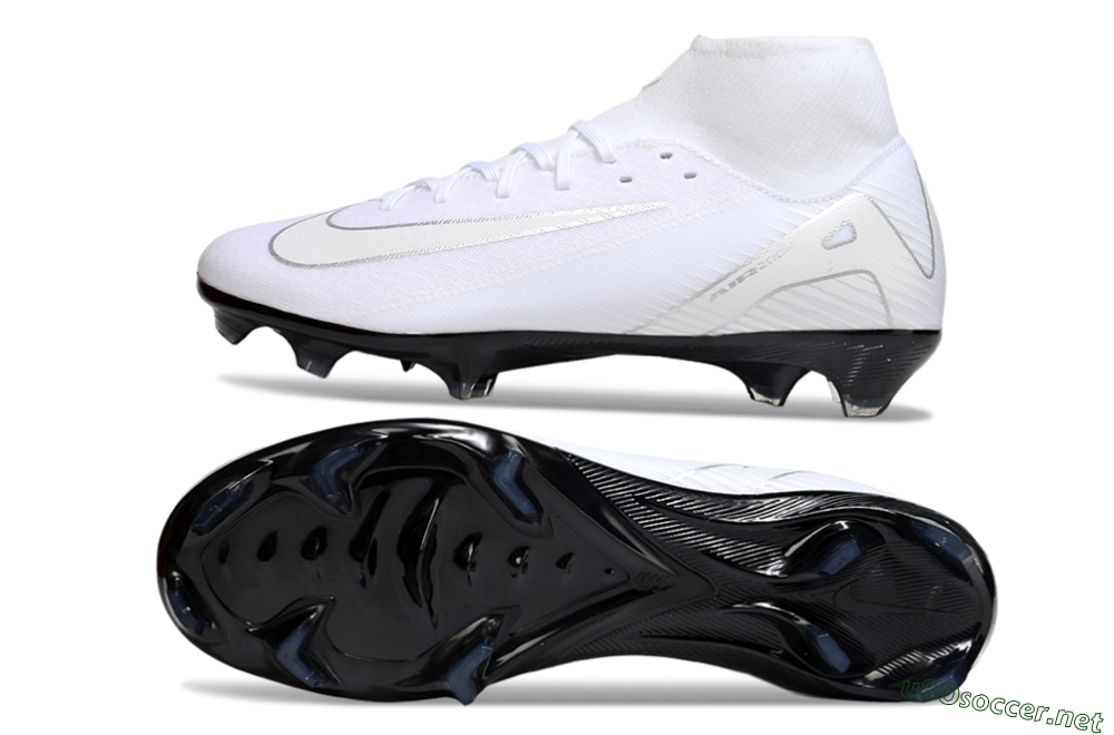 Men's Nike Air Zoom Mercurial Superfly 10 Academy FG Football Boots - White/Silver/Black 1