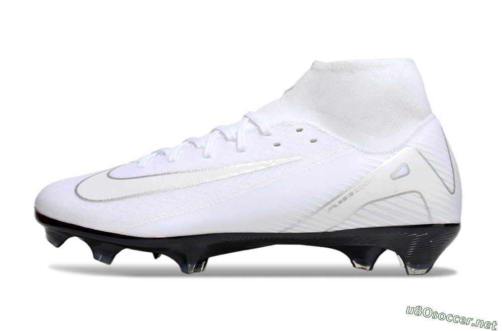 Men's Nike Air Zoom Mercurial Superfly 10 Academy FG Football Boots - White/Silver/Black 0