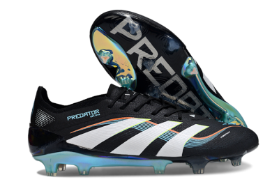 Men's Adidas Predator 25 Elite FG Football Boots - Black/White/Jade