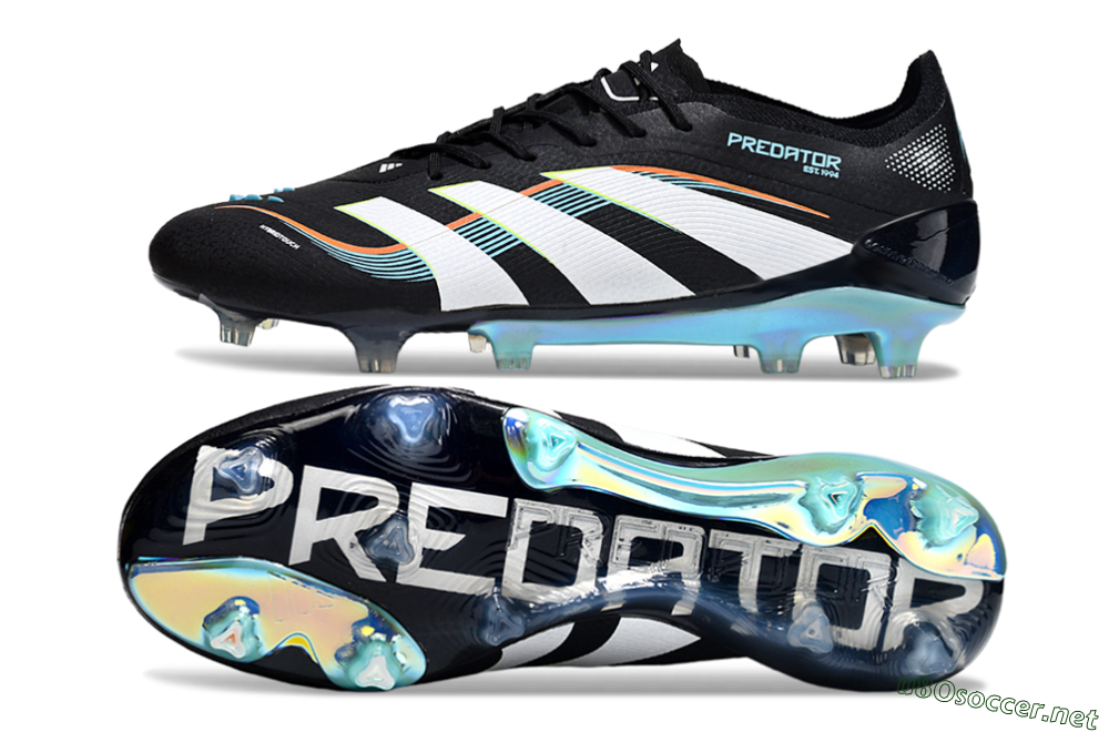 Men's Adidas Predator 25 Elite FG Football Boots - Black/White/Jade 1