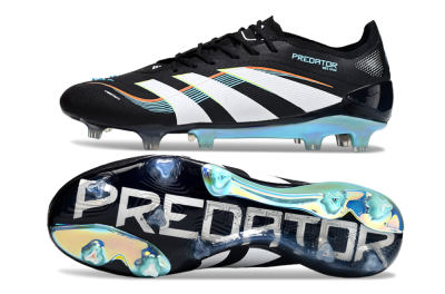 Men's Adidas Predator 25 Elite FG Football Boots - Black/White/Jade