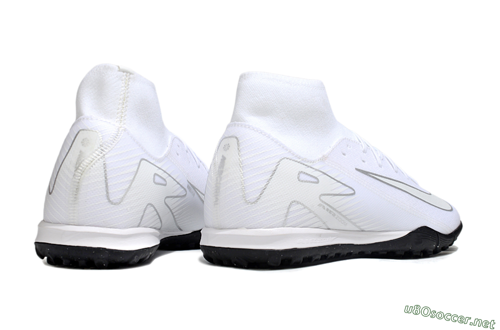 Men's Nike Air Zoom Mercurial Superfly 10 Academy TF Football Shoes - White/Silver/Black 6