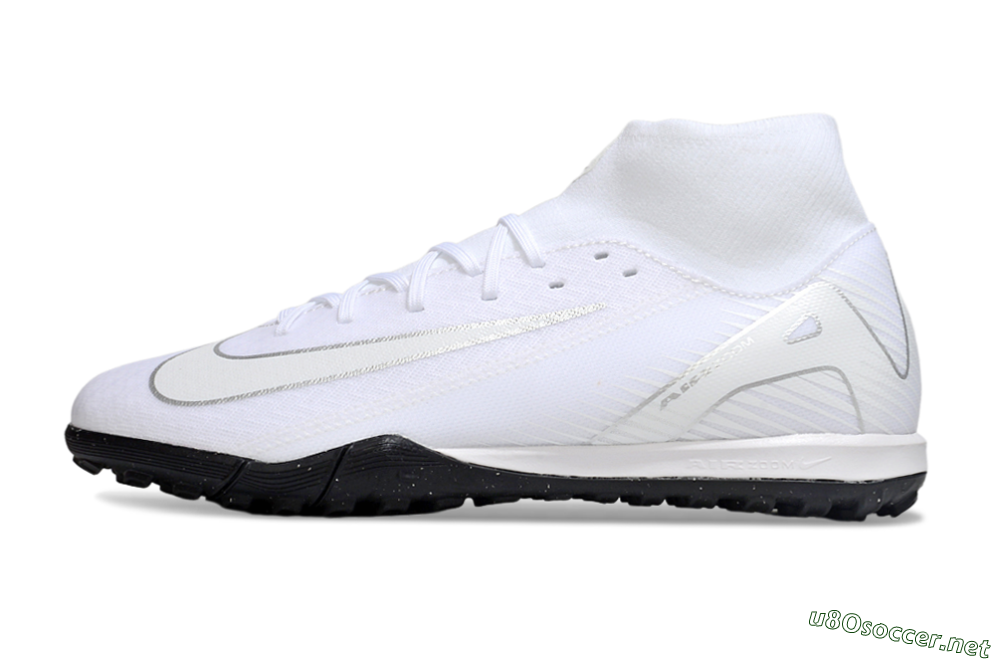 Men's Nike Air Zoom Mercurial Superfly 10 Academy TF Football Shoes - White/Silver/Black 0