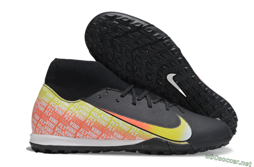 Men's Nike Air Zoom Mercurial Superfly 10 Academy TF Football Shoes - Black/Yellow/Red 2
