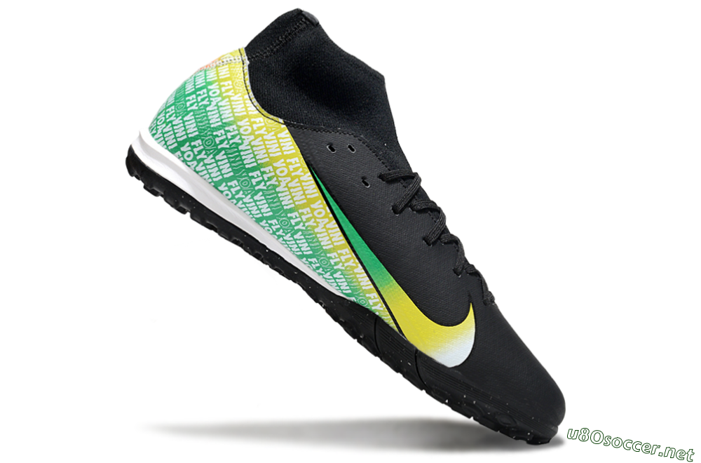 Men's Nike Air Zoom Mercurial Superfly 10 Academy TF Football Shoes - Black/Yellow/Red 4