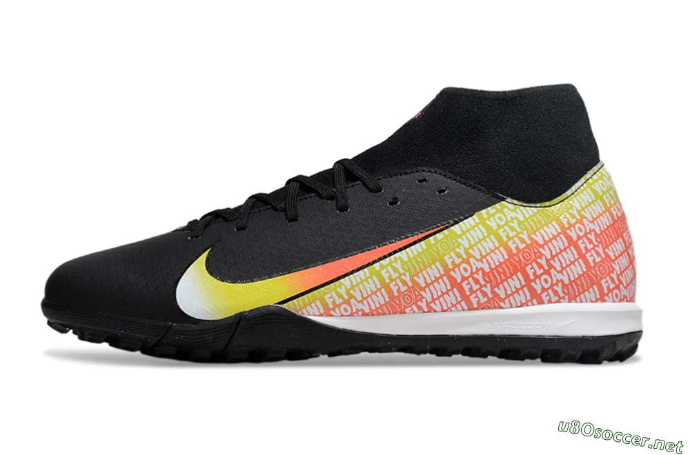 Men's Nike Air Zoom Mercurial Superfly 10 Academy TF Football Shoes - Black/Yellow/Red 0