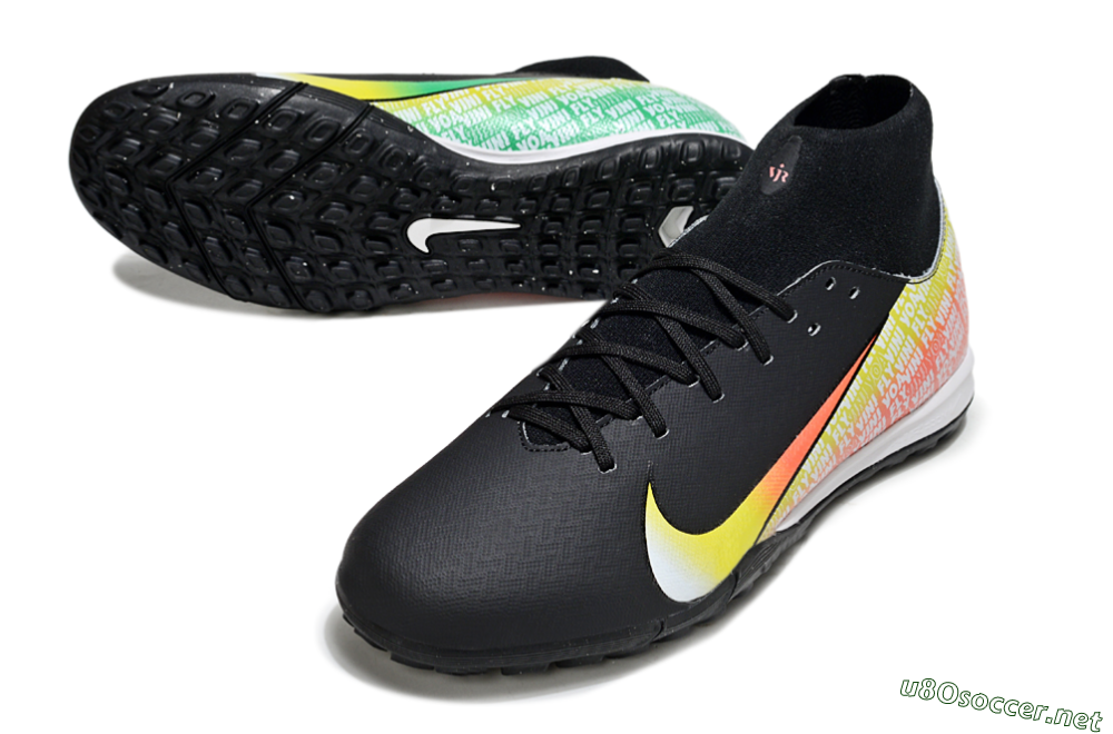 Men's Nike Air Zoom Mercurial Superfly 10 Academy TF Football Shoes - Black/Yellow/Red 3