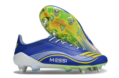 Men's Messi x Adidas F50 Elite SG Football Boots - Blue/Yellow/White