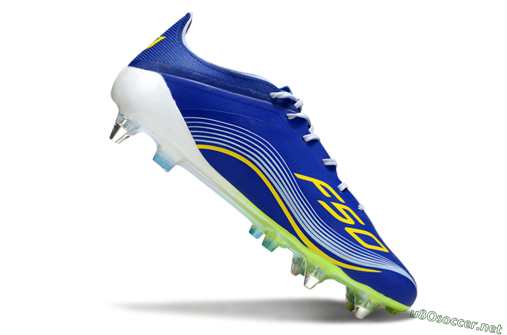 Men's Messi x Adidas F50 Elite SG Football Boots - Blue/Yellow/White 4