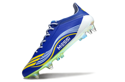 Men's Messi x Adidas F50 Elite SG Football Boots - Blue/Yellow/White