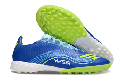 Men's Messi x Adidas F50 Pro TF Football Shoes - Blue/Yellow/White