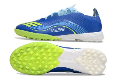 Men's Messi x Adidas F50 Pro TF Football Shoes - Blue/Yellow/White