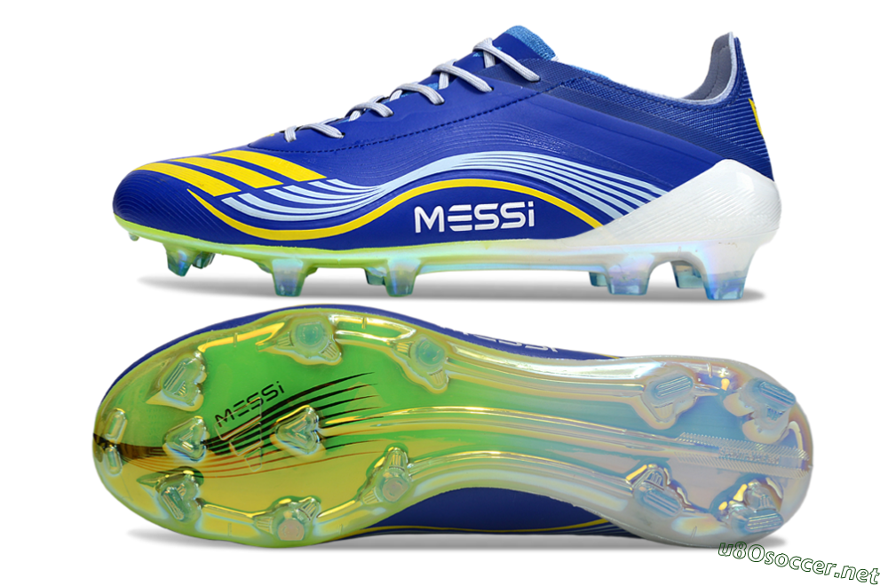 Men's Messi x Adidas F50 Elite FG Football Boots - Blue/Yellow/White 1