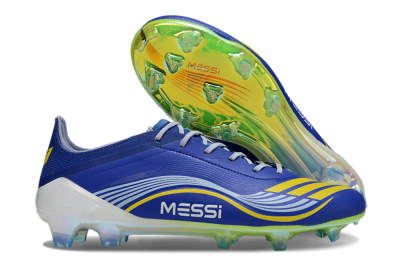 Men's Messi x Adidas F50 Elite FG Football Boots - Blue/Yellow/White