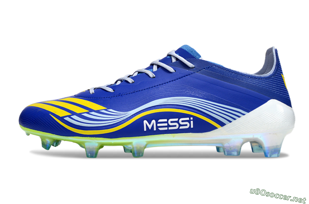 Men's Messi x Adidas F50 Elite FG Football Boots - Blue/Yellow/White 0