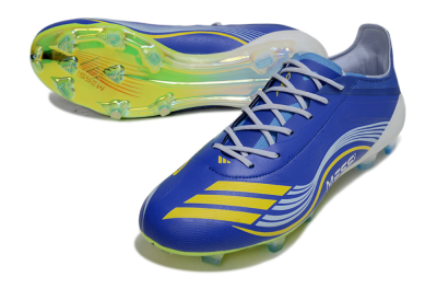 Men's Messi x Adidas F50 Elite FG Football Boots - Blue/Yellow/White