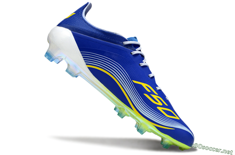 Men's Messi x Adidas F50 Elite FG Football Boots - Blue/Yellow/White 4
