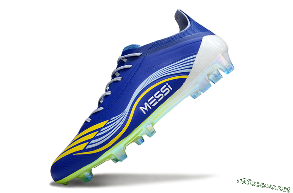 Men's Messi x Adidas F50 Elite FG Football Boots - Blue/Yellow/White 5