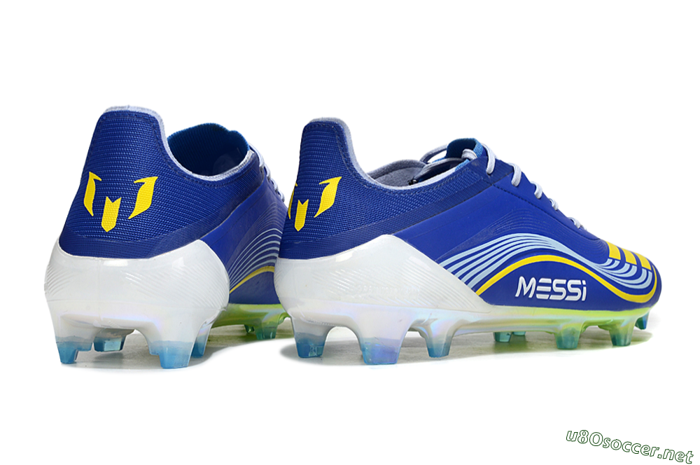 Men's Messi x Adidas F50 Elite FG Football Boots - Blue/Yellow/White 6