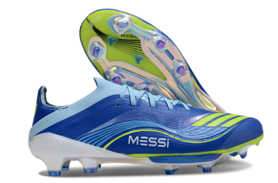 Men's Messi x Adidas F50 Elite FG Football Boots - Blue/Yellow/White