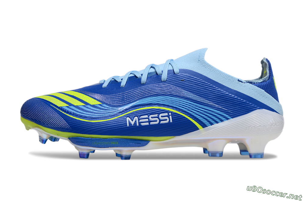 Men's Messi x Adidas F50 Elite FG Football Boots - Blue/Yellow/White 0