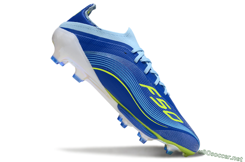 Men's Messi x Adidas F50 Elite FG Football Boots - Blue/Yellow/White 4