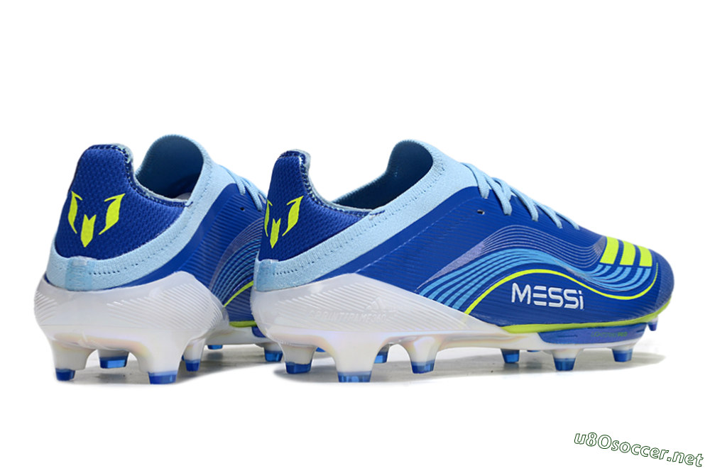 Men's Messi x Adidas F50 Elite FG Football Boots - Blue/Yellow/White 6