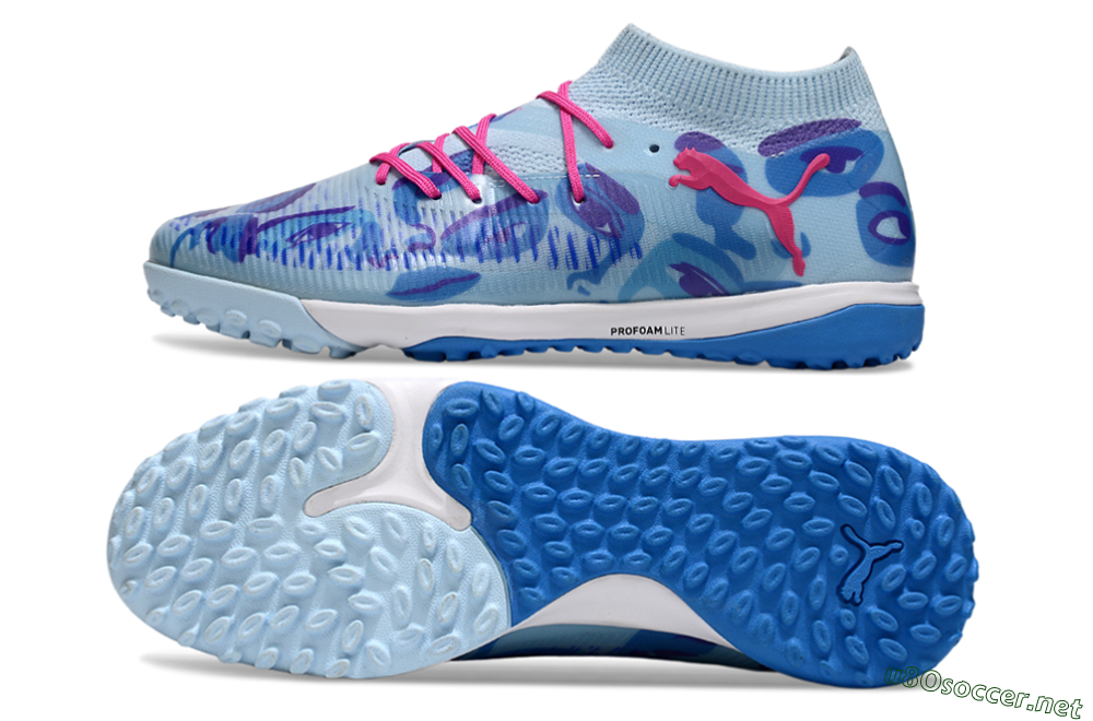 Men's Puma Future 8 Ultimate TF Football Shoes - Blue/Pink/White 1