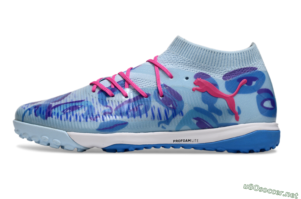 Men's Puma Future 8 Ultimate TF Football Shoes - Blue/Pink/White 0