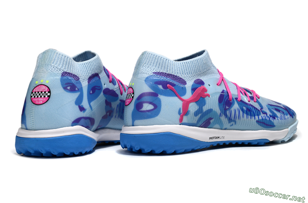 Men's Puma Future 8 Ultimate TF Football Shoes - Blue/Pink/White 6