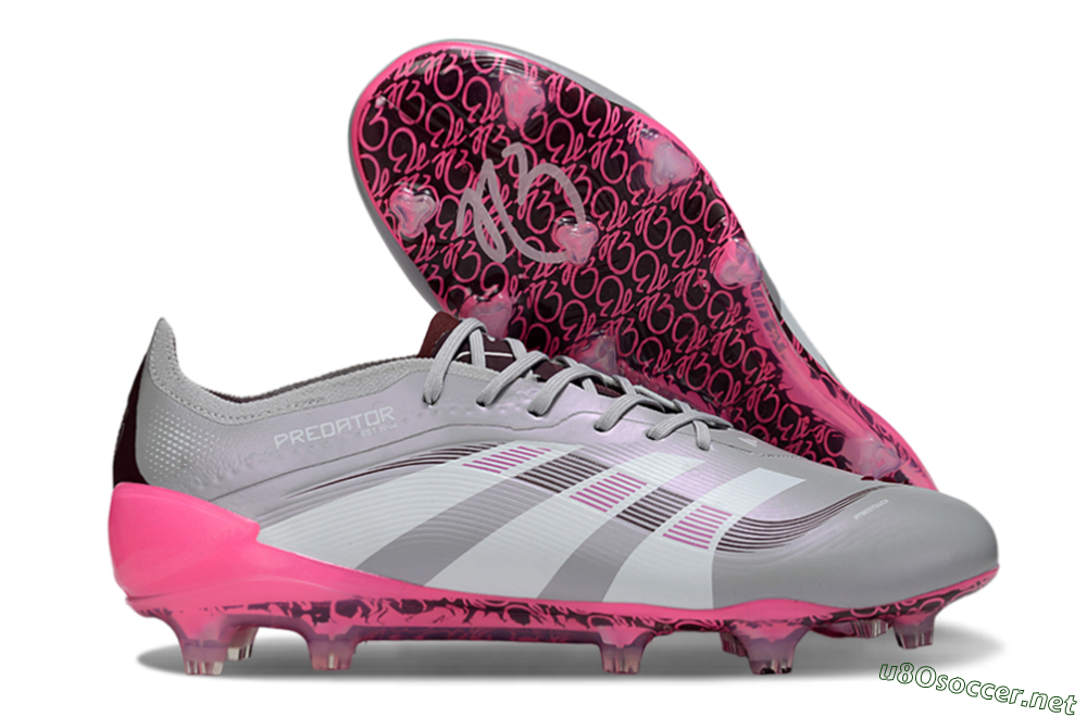 Unisex Adidas Predator 25 Elite FG Football Boots - Grey/Silver/Red 2