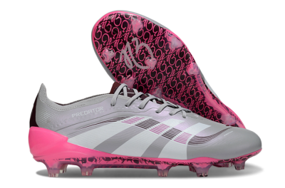 Unisex Adidas Predator 25 Elite FG Football Boots - Grey/Silver/Red