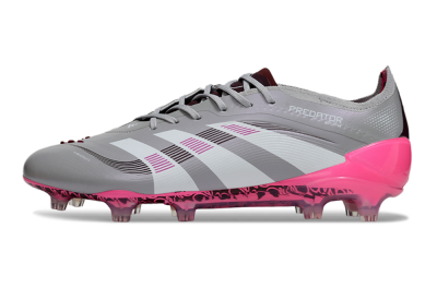 Unisex Adidas Predator 25 Elite FG Football Boots - Grey/Silver/Red