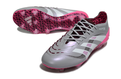 Unisex Adidas Predator 25 Elite FG Football Boots - Grey/Silver/Red